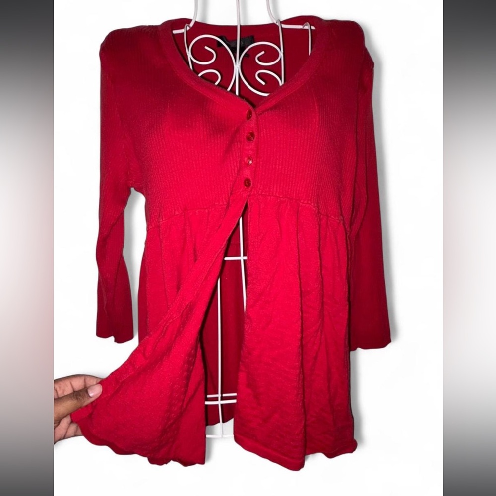 Y2K Style & Co. Vibrant Red Knit Open Top